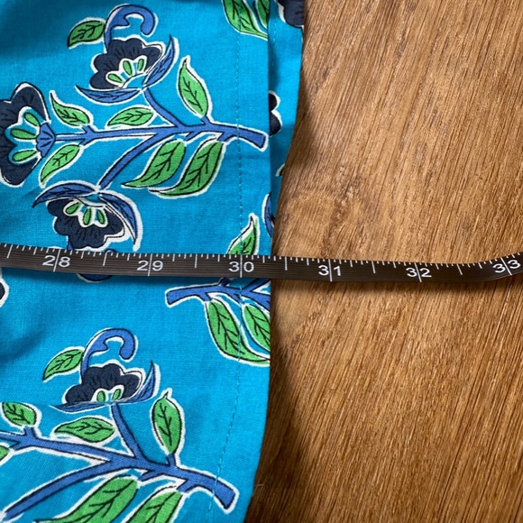 French Connection Girls Cotton Smocked Teal Floral Dress Size 10-12 - Picture 8 of 11